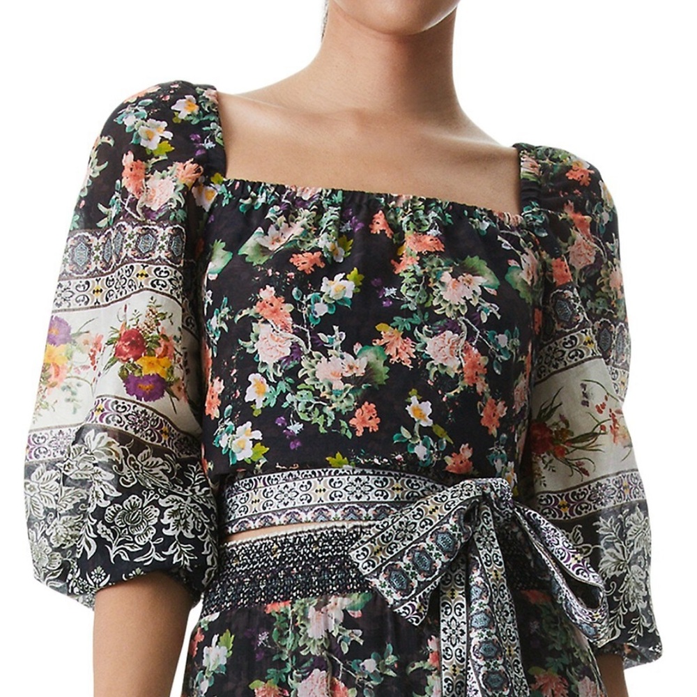 New Alice + Olivia Clarabelle Silk Cotton Blend Top NWOT size Small